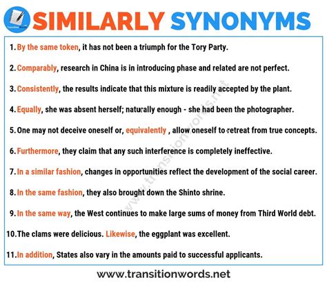 similarly > synonyms. . Similarly to synonym